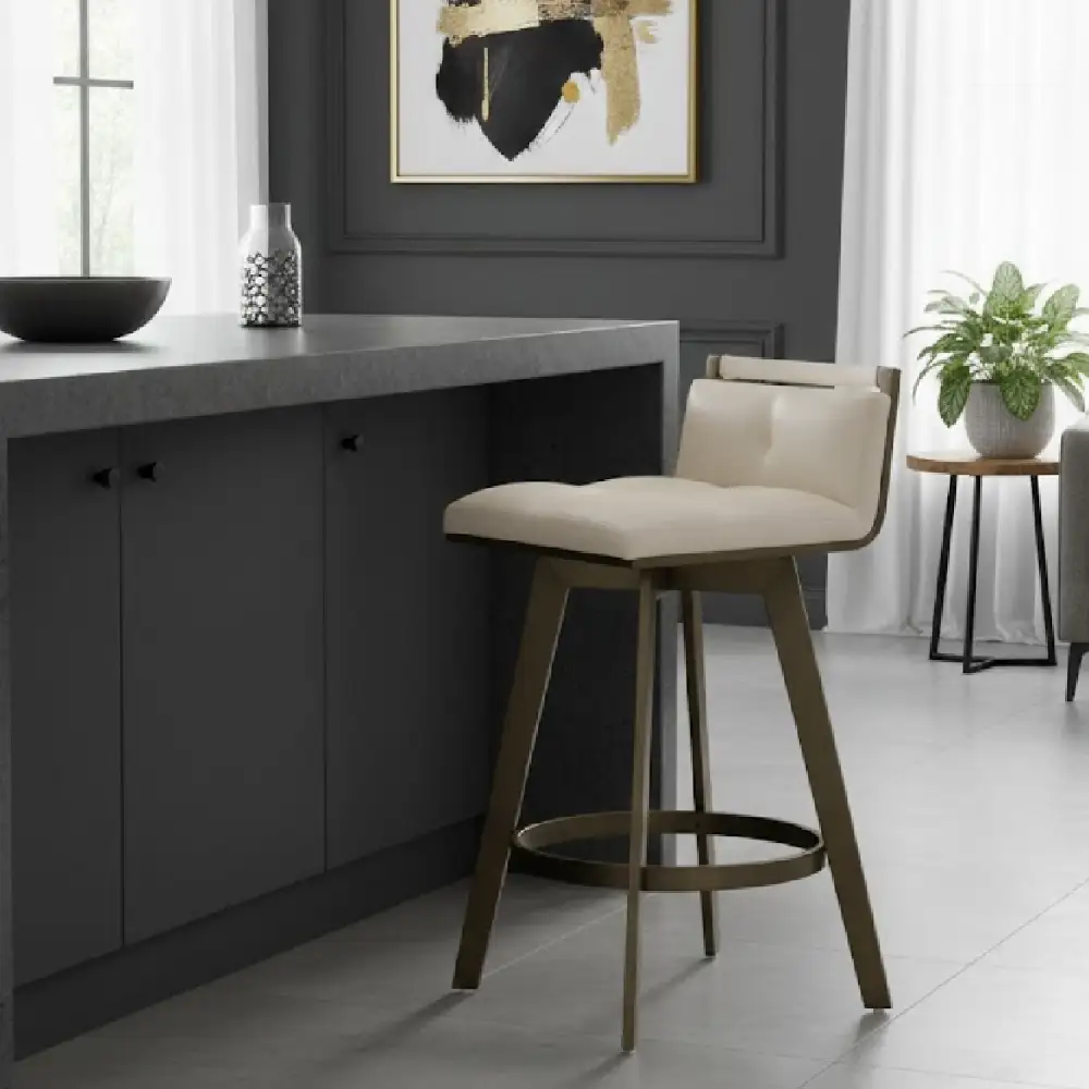 Swivel Metal-Frame Counter Stool