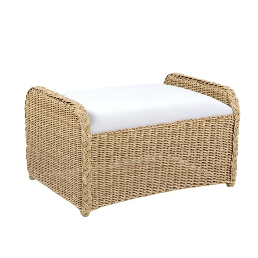 Classic Wicker Cabinet Storage Ottoman