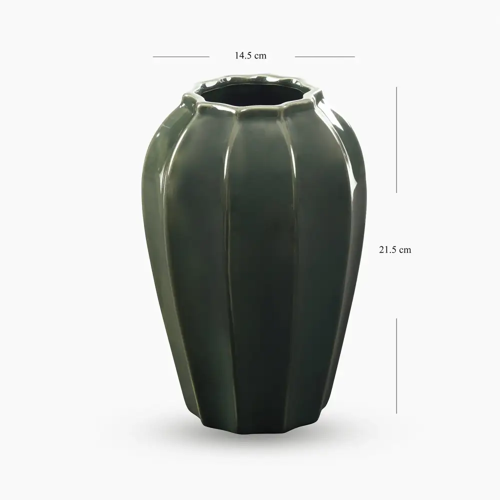 Green Glazed Ceramic Vase