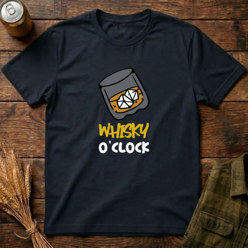 Whisky O'Clock Graphic Cotton T-Shirt
