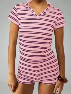 Refined Knit Striped Top and Shorts Matching Set