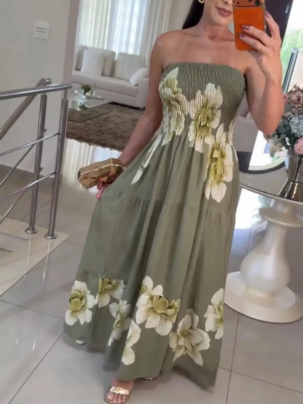 Smocked Floral Maxi Dress