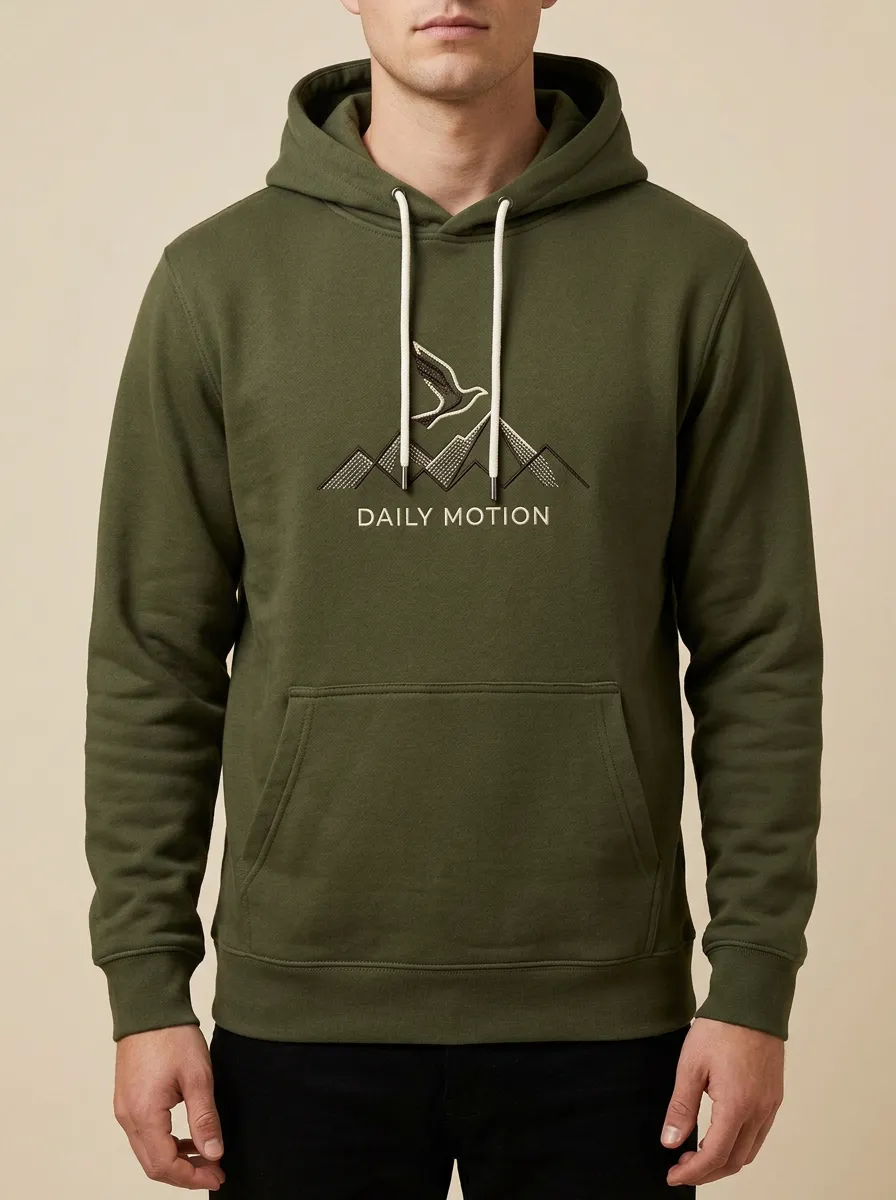 Men's Nature Outdoor Daily Motion Mountain Bird Print Hoodie