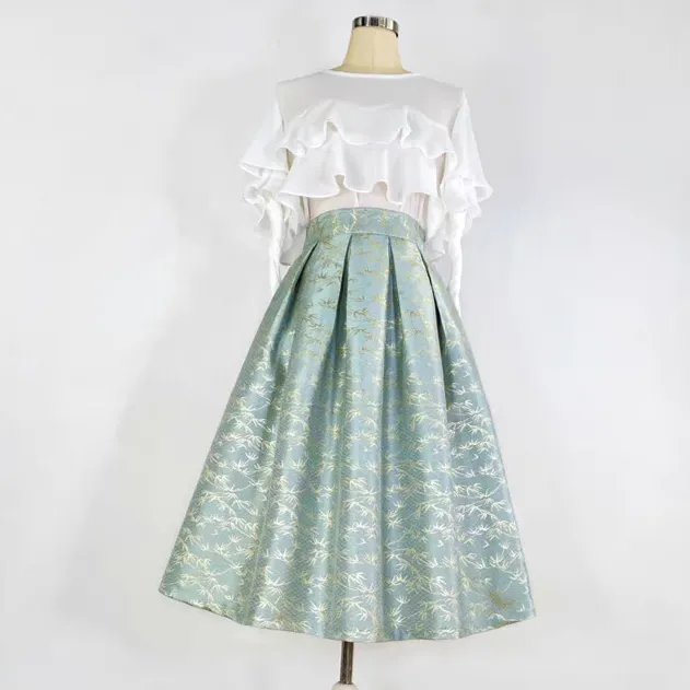 Cozy Seaside Everyday Casual Embroidered Skirt