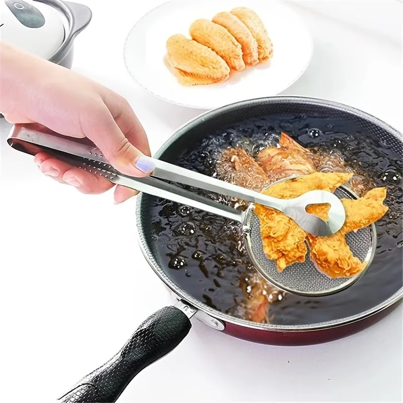 2-in-1 Fry Tongs & Skimmer
