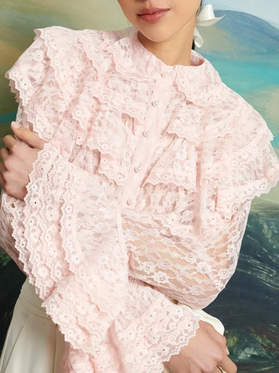 Lace Ruffle Blouse