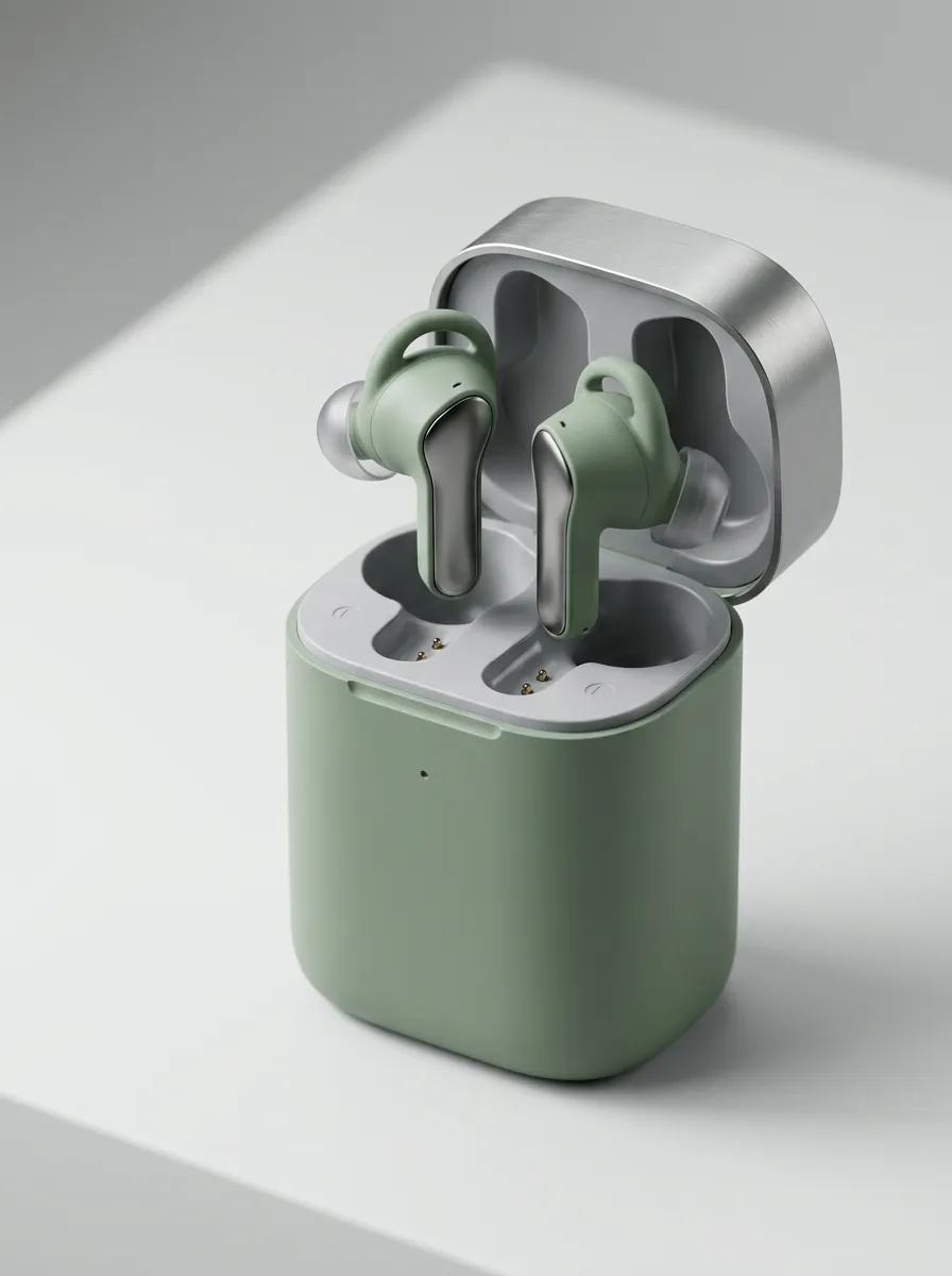 Sleek Metallic Wireless Earbuds