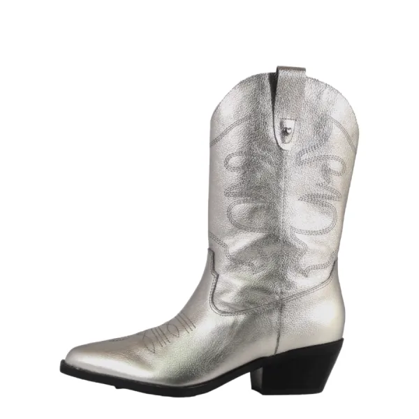 Leather Cowboy Ankle Boots