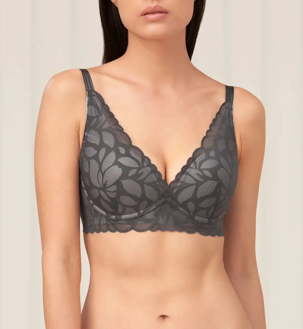 Women's Light-Feel Wired Deep-V Push-Up Lace Seamless Bra