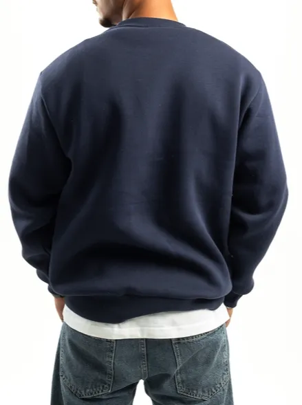 Navy Blue Relaxed Crewneck Sweatshirt