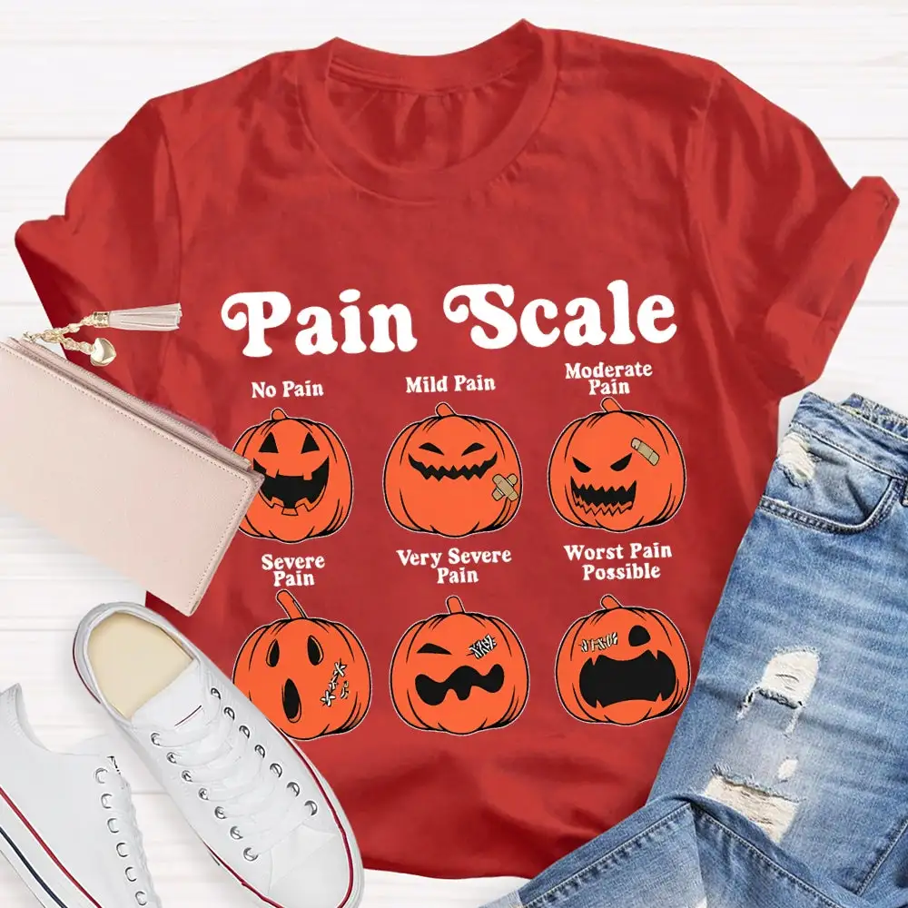 Pain Scale No Pain Mild Pain Moderate Pumpkin T-Shirt