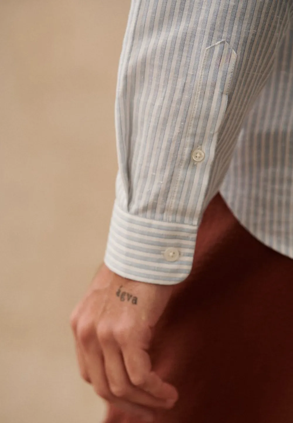 Navy Blue Cotton Linen Blend Regular Fit Shirt