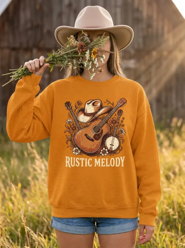 Cowboy Cowboy-Hat Country Music Crewneck Sweatshirt