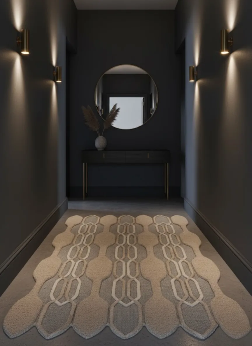 Crafted Geometric Traditional Wool Viscose Area Rug