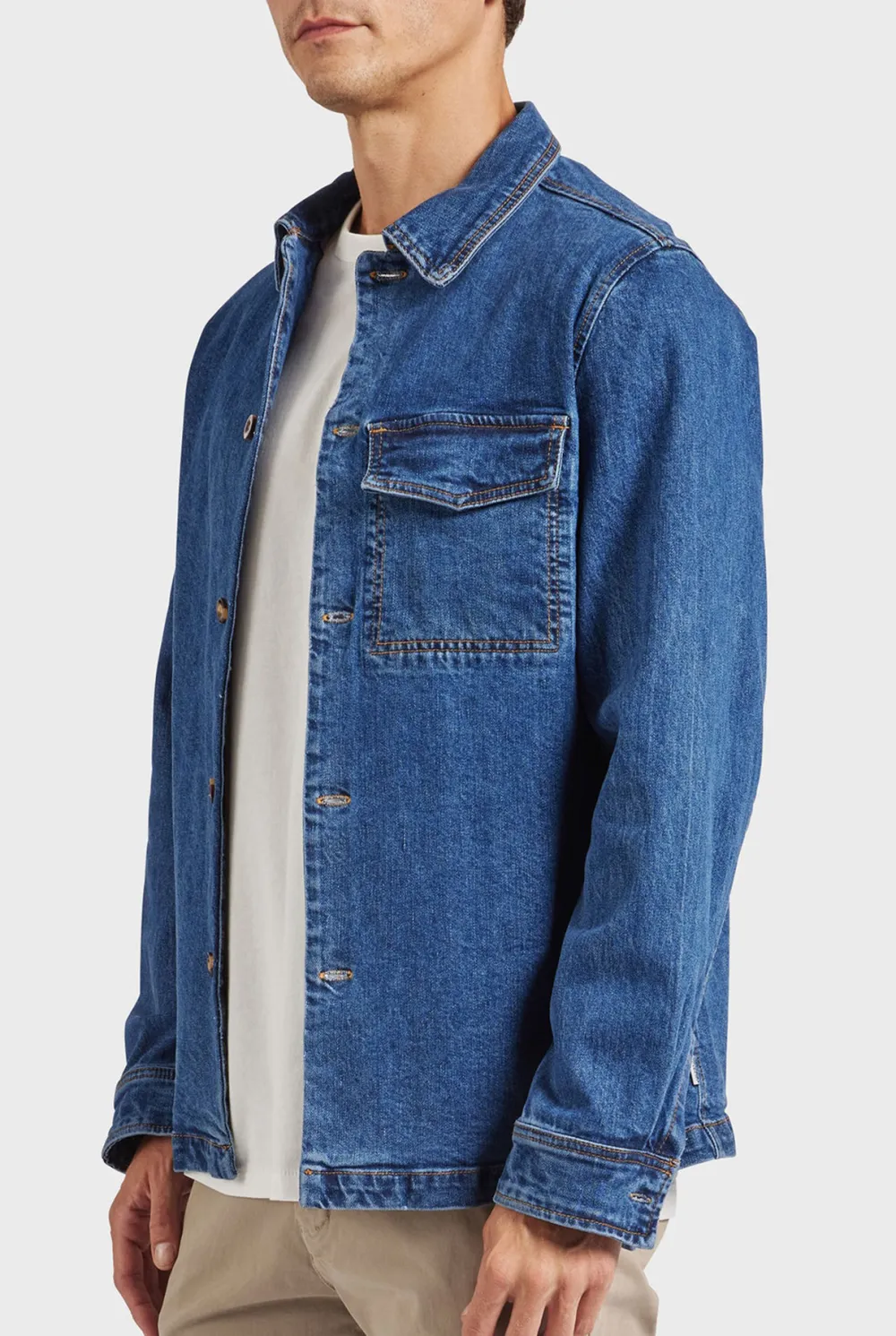 Minimalist Solid Cotton Casual Button Up Shirt