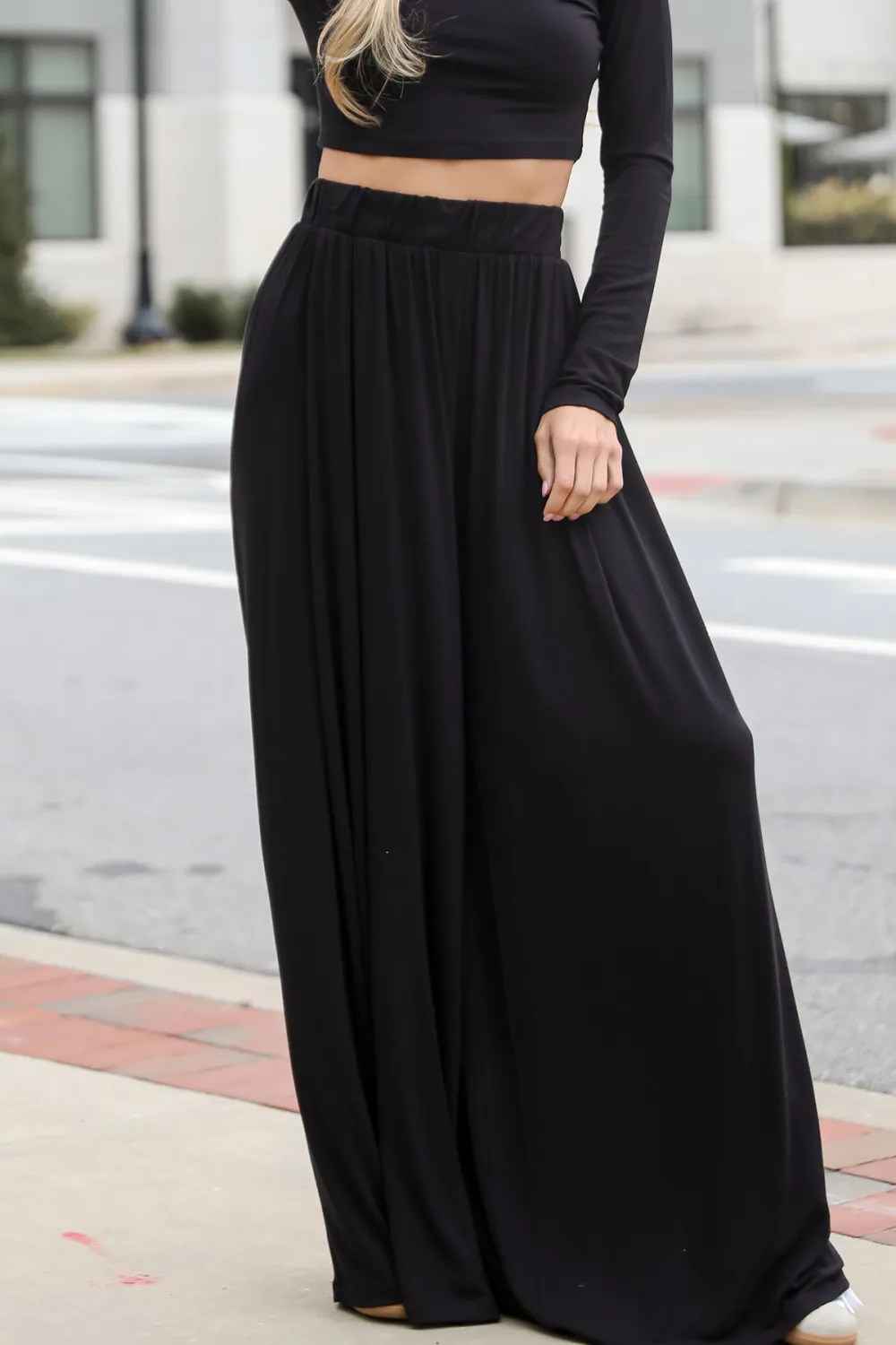 Black High-Waisted Wide Leg Pants