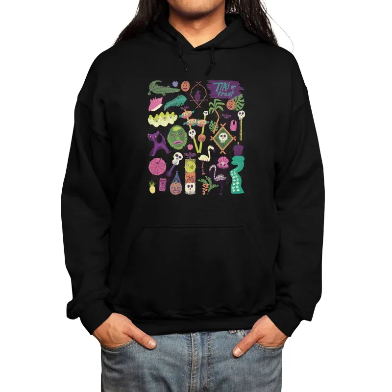 Men's Fun Cartoon Print Long-Sleeved Hooded Sweatshirt