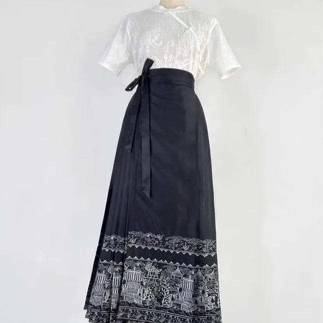 Minimal Modern Everyday Casual Embroidered Skirt