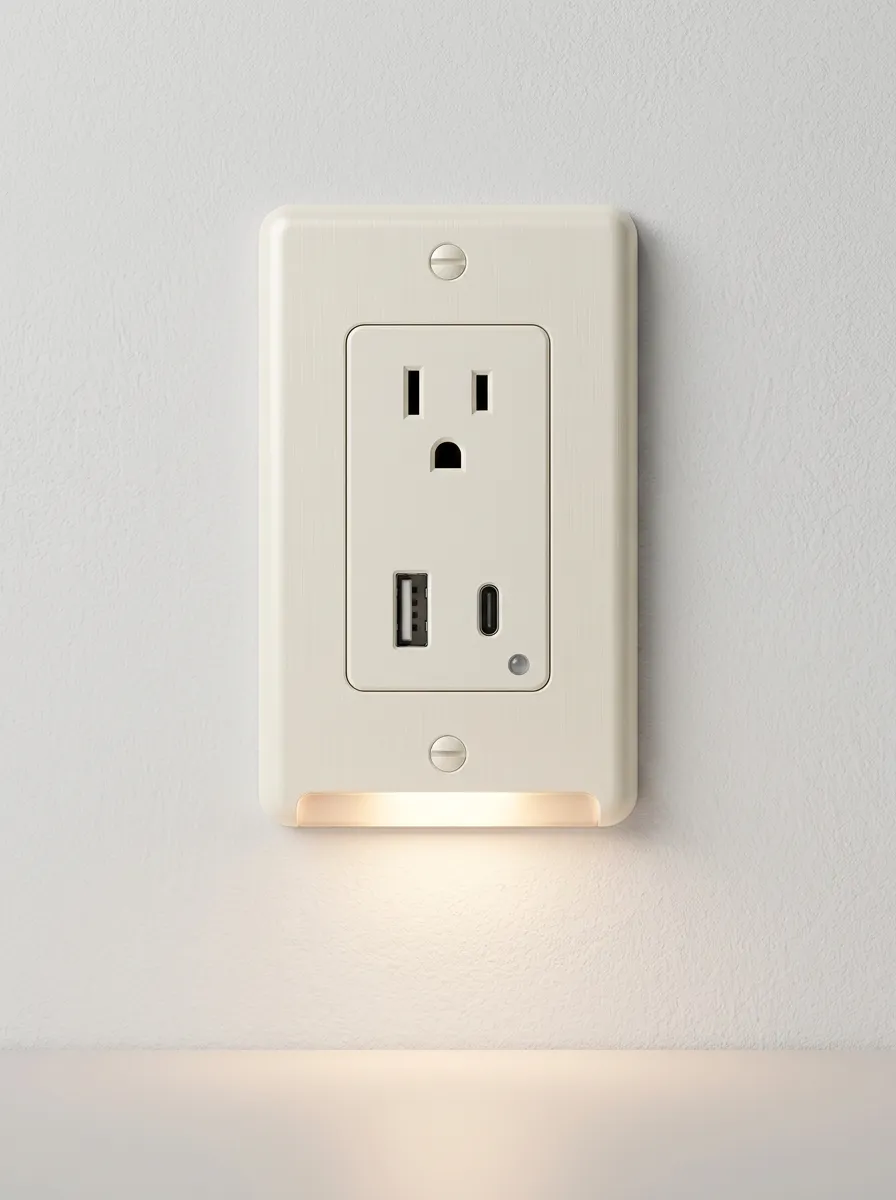 Modern USB Night Light Printed LED Outlet Cover