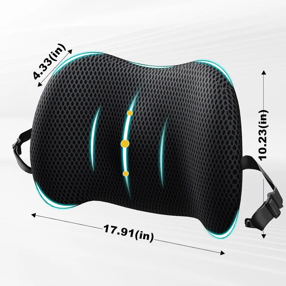 Lumbar Support Pillow for Car, Memory Foam Car Back Cushion