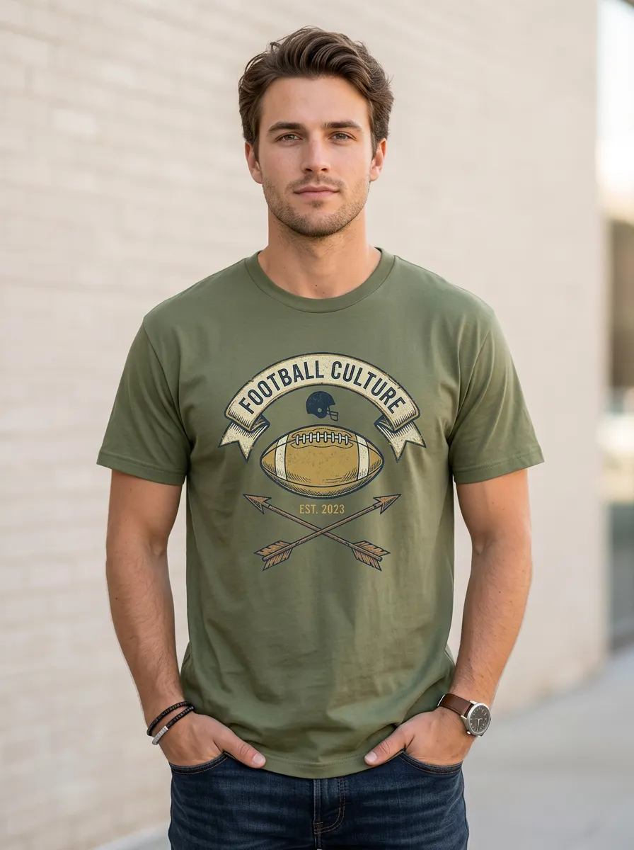 Men's Football Culture American Football Arrows Printed T-Shirt