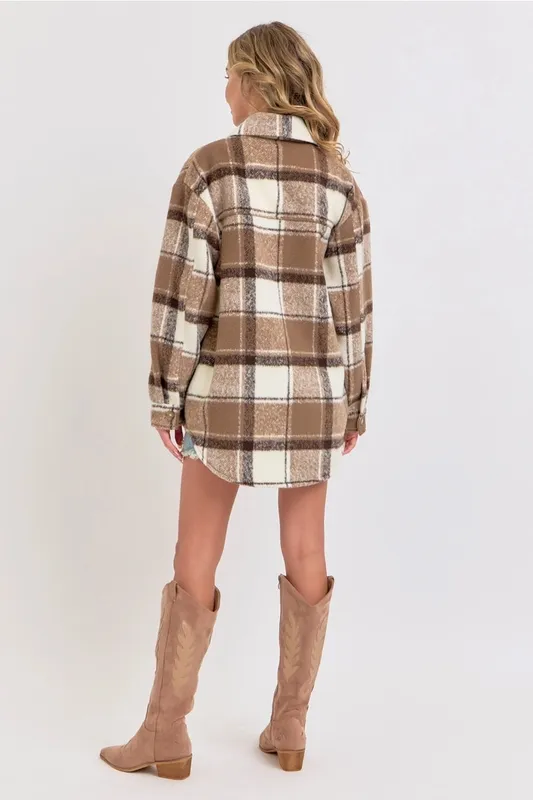 Easy Layer Brown Plaid Jacket