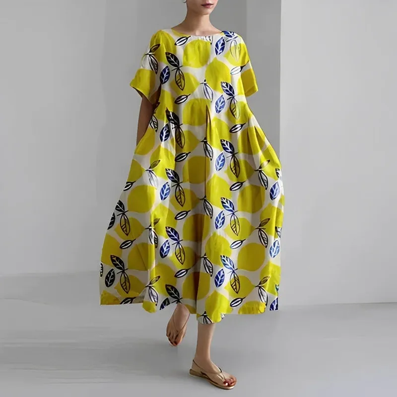 Relaxed Style Flower Midi Dress