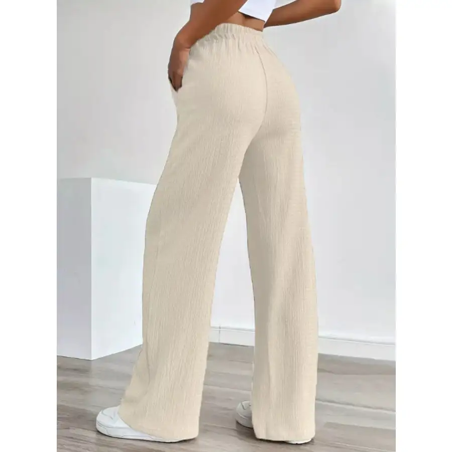 Texture Wide Leg Pants