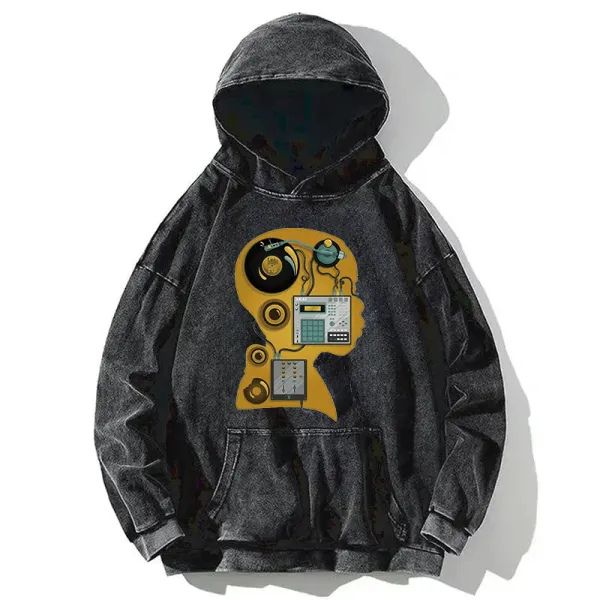 Hip Hop DJ Washed Hoodie