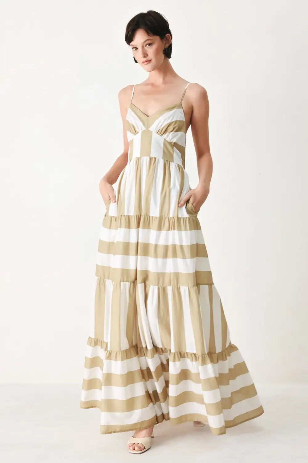 Classic Tiered Cotton Maxi Dress