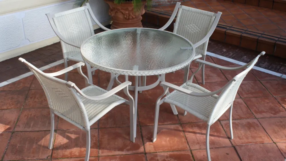 Gray Rope Patio Dining Chair