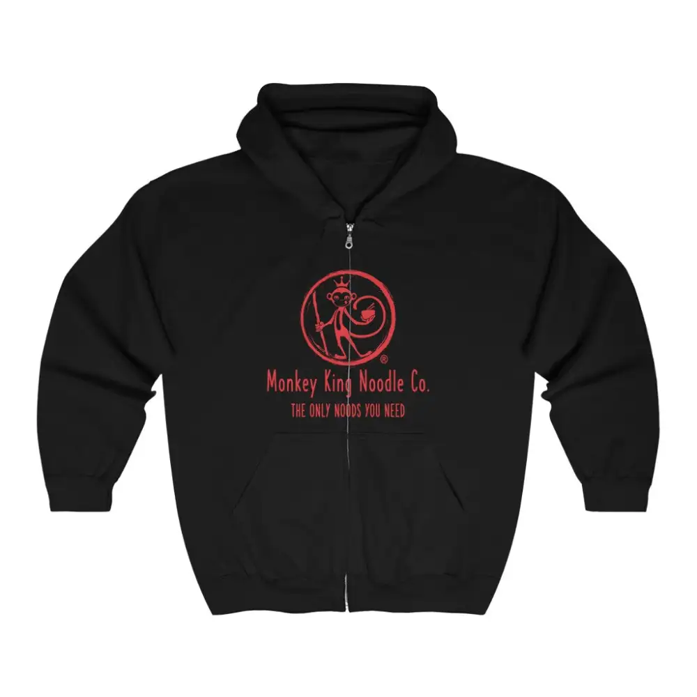 Bold Print Noodle Graphic Zip Hoodie