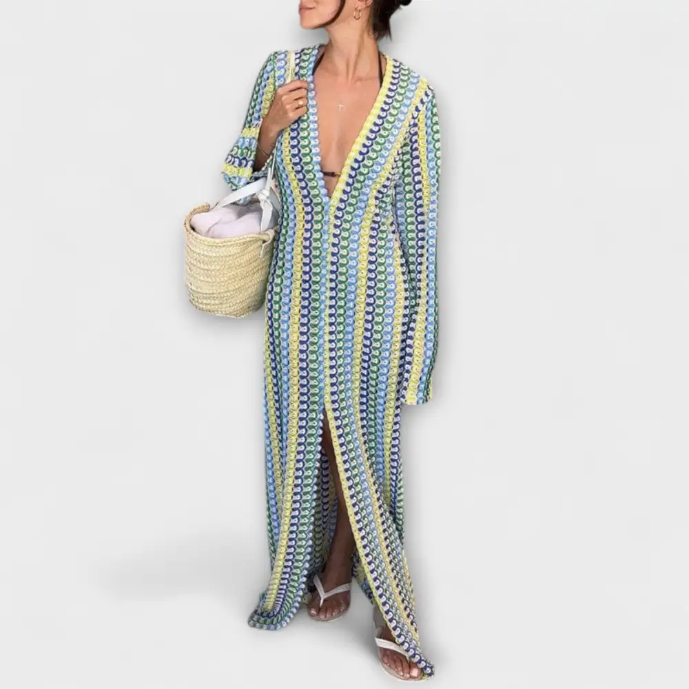 V-Neck Flowing Relaxed Maxi Dress