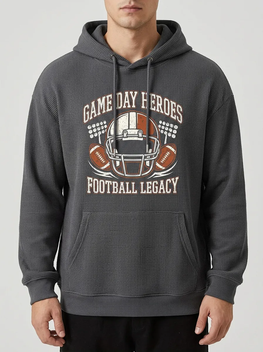 Football Graphic Casual Hoodie