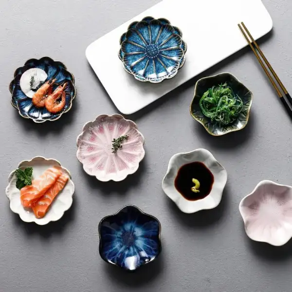 Glazed Floral Ceramic Accent Dishes