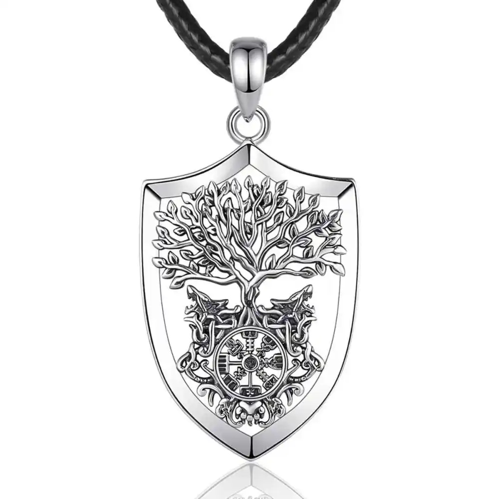 Men's Yggdrasil Shield Pendant Necklace
