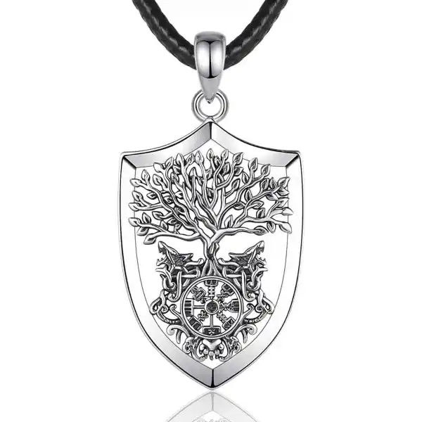 Men's Yggdrasil Shield Pendant Necklace