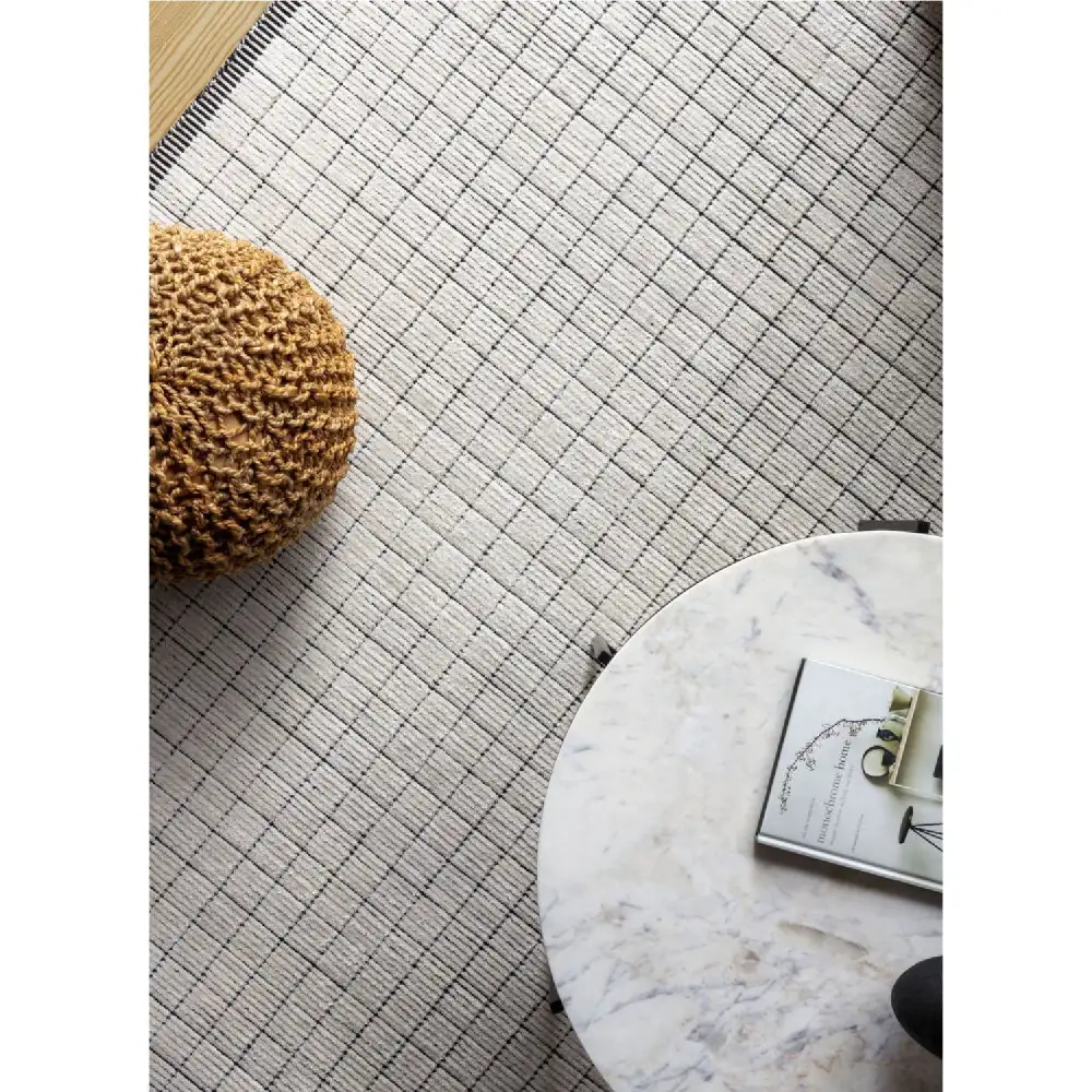Hand-Loomed Square Pattern Carpet