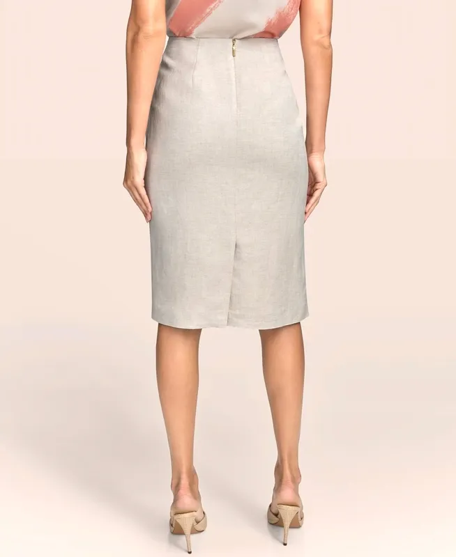 Linen Blend Lined Skirt