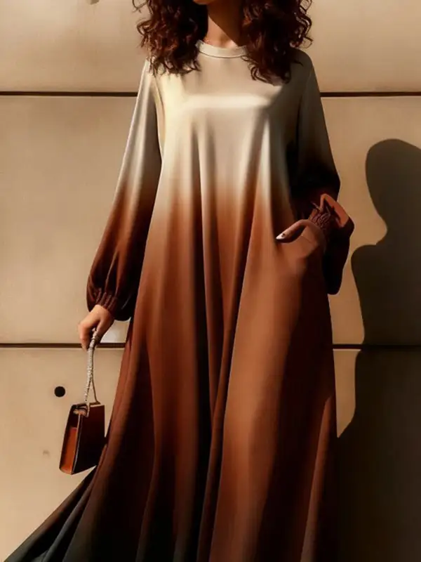 Elasticity Long Neck Maxi Dress