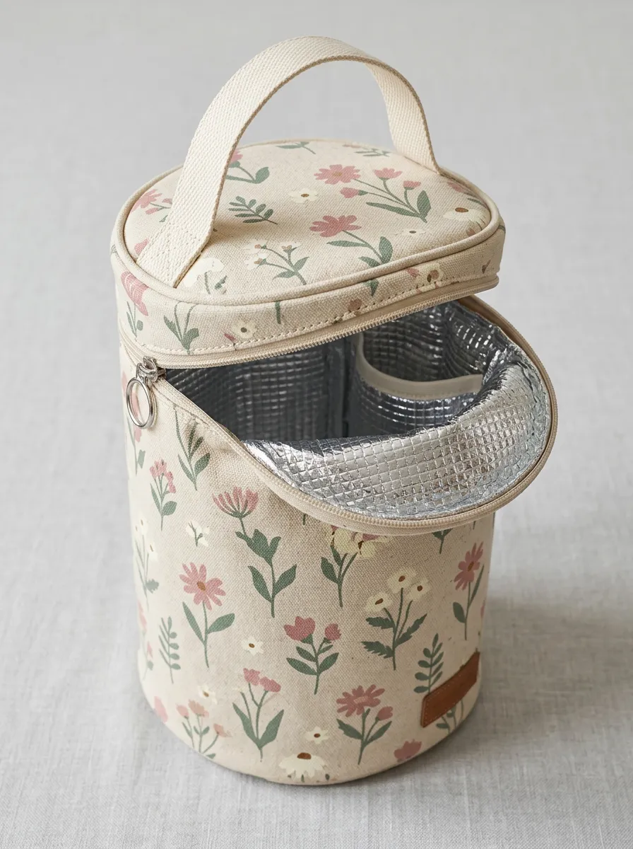 Floral Pattern Insulated Thermal Printed Lunch Bag