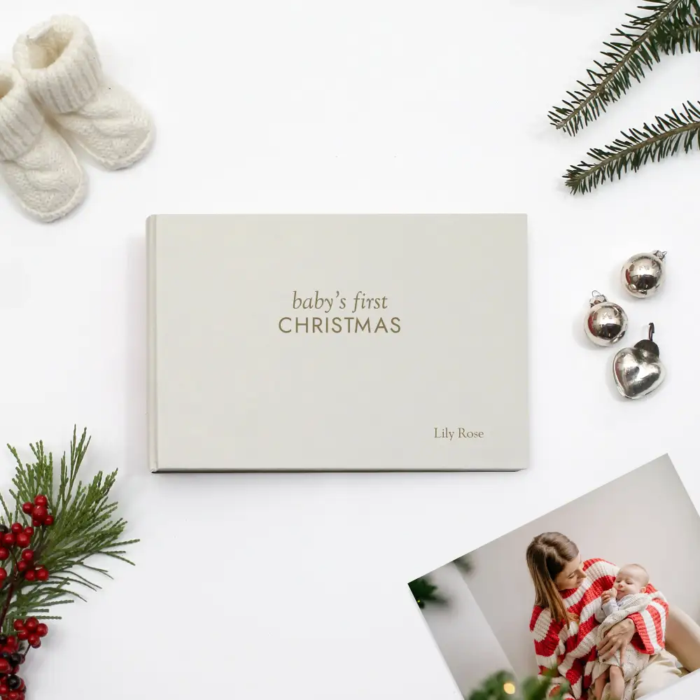 Classic Vegan Leather Baby Christmas Photo Album