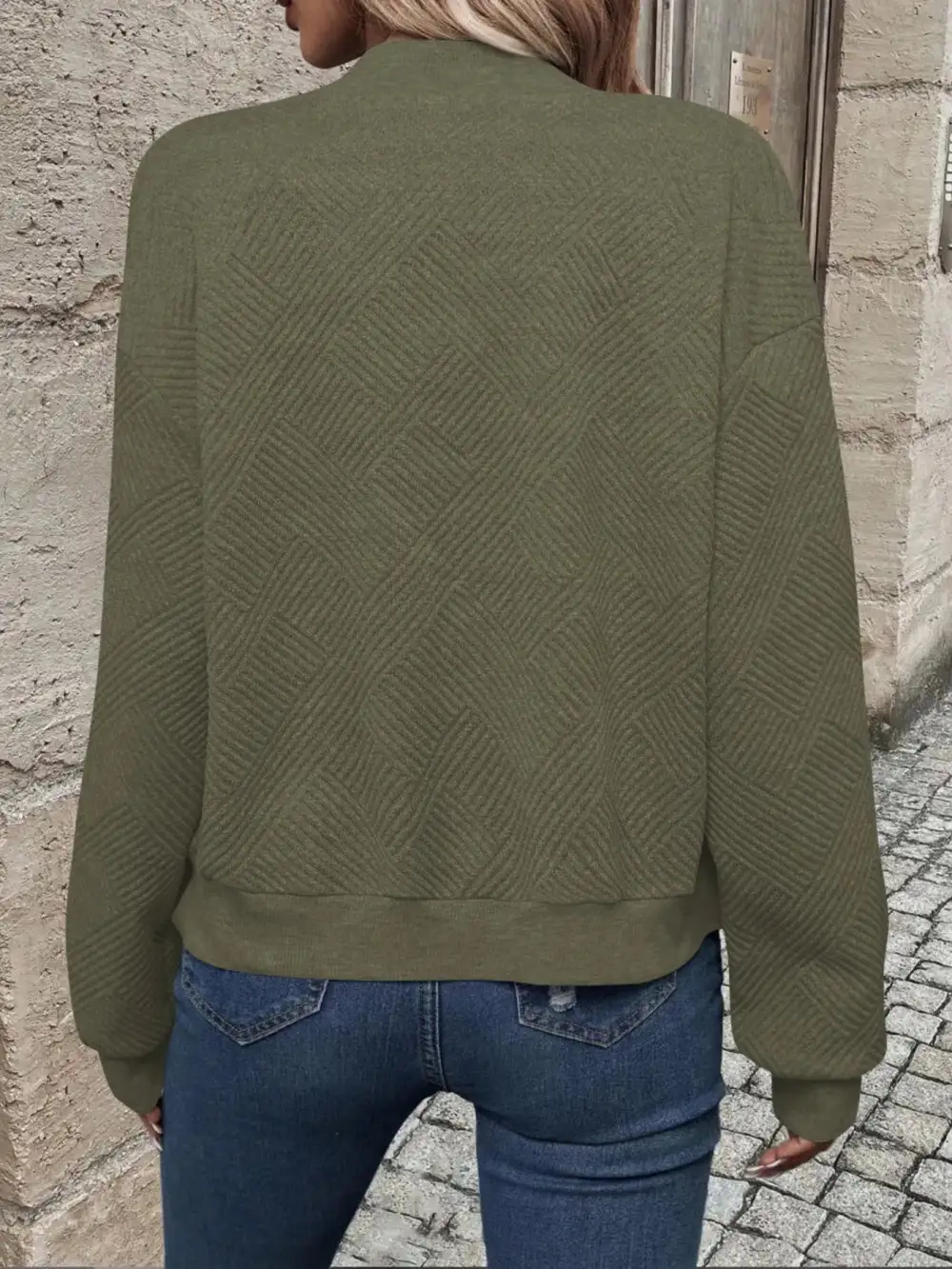 Refined Zip-Up Textured Jacket