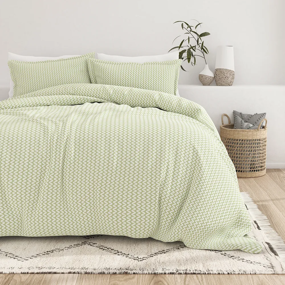 Puffed Chevron Pattern Duvet Cover Set