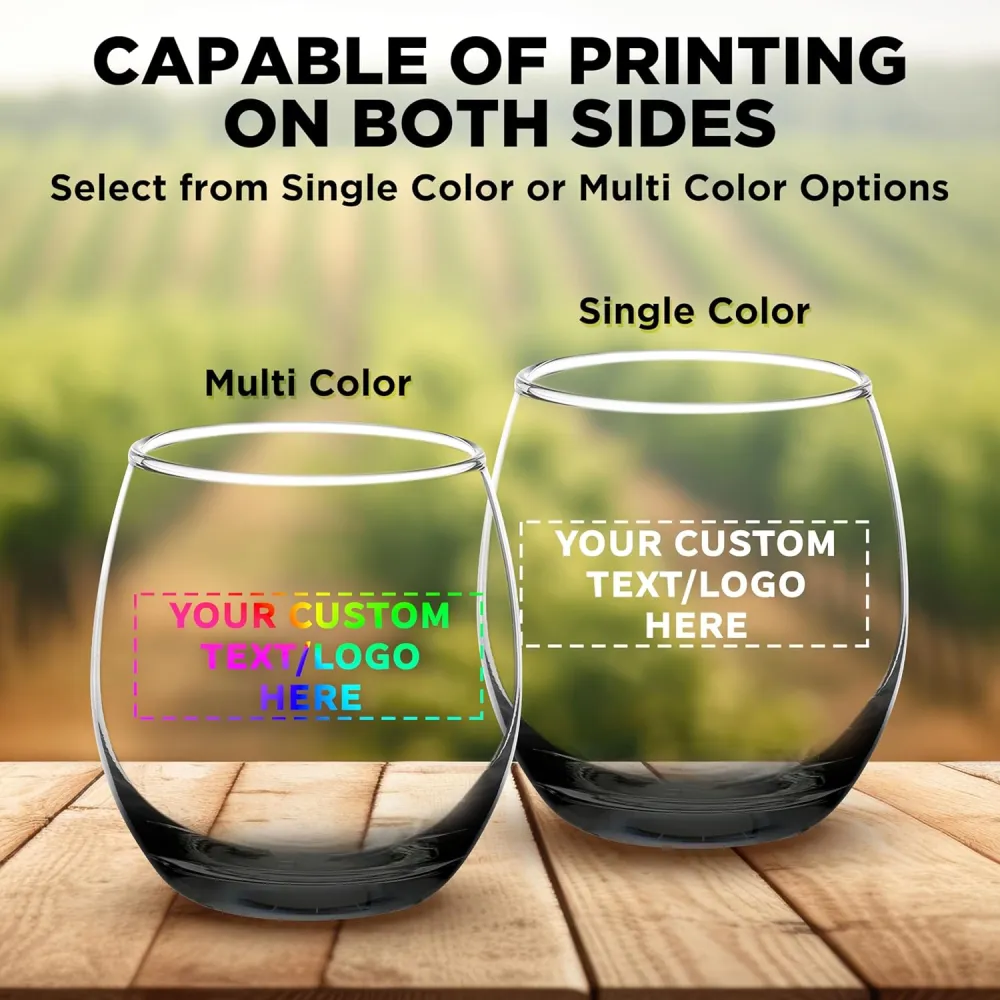 Custom Stemless Wine Glasses