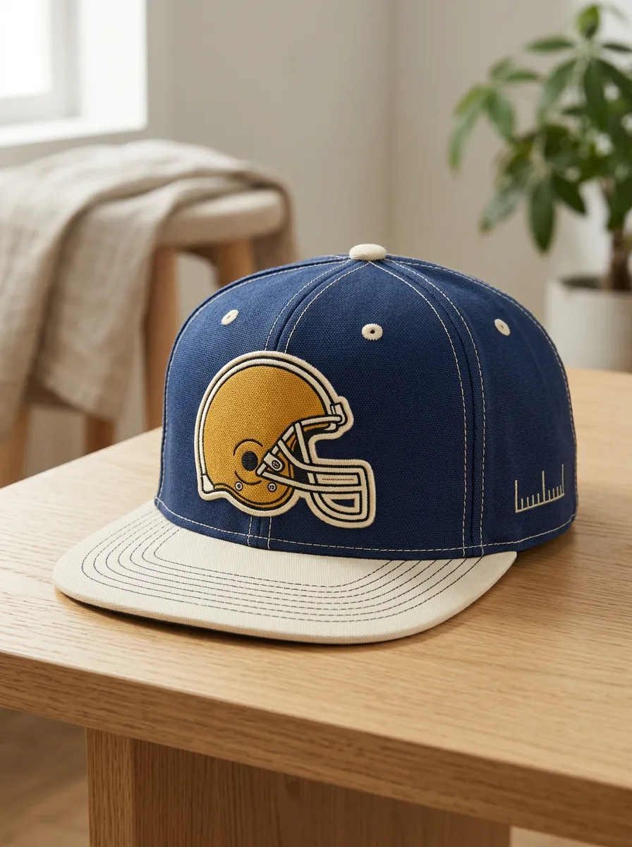 Men's Football Fan Gold Helmet Graphic Printed Cap