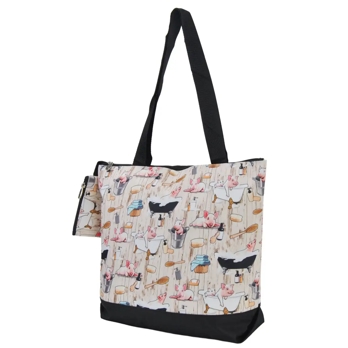 Playful Pig Canvas Tote Bag