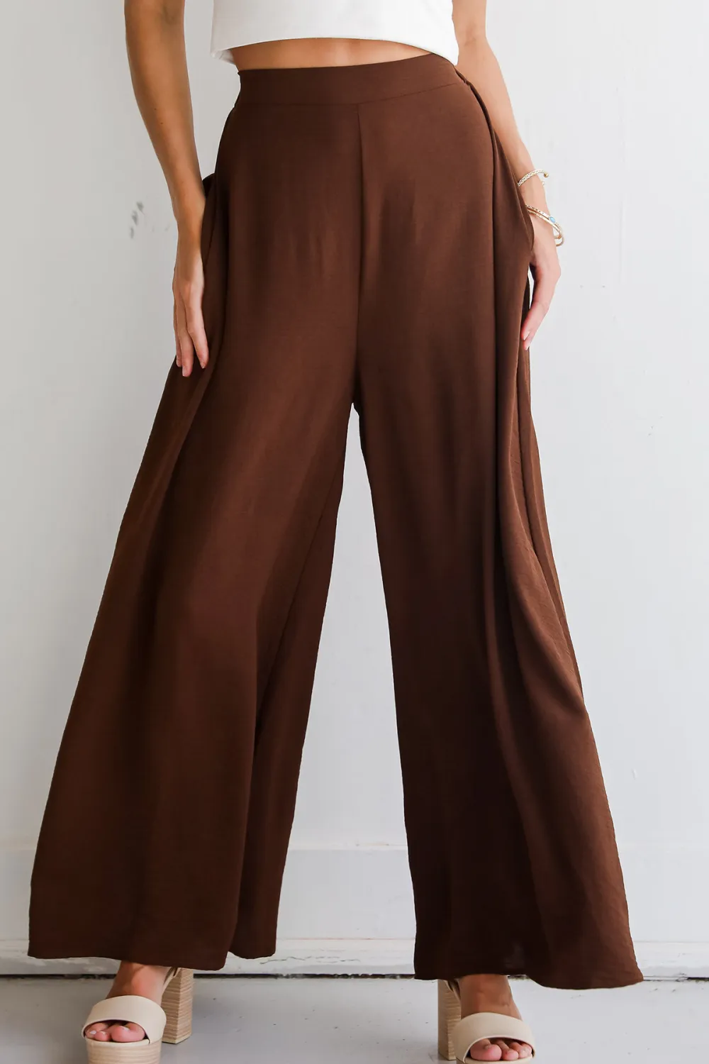 Slight Stretch Wide Leg Pants