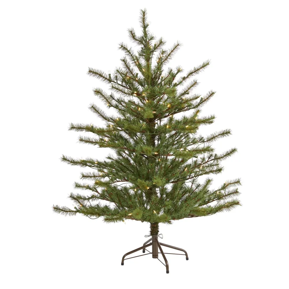 Vancouver Mountain Pine Artificial Christmas Tree with Clear Lights and Bendable Branches Indoor Display