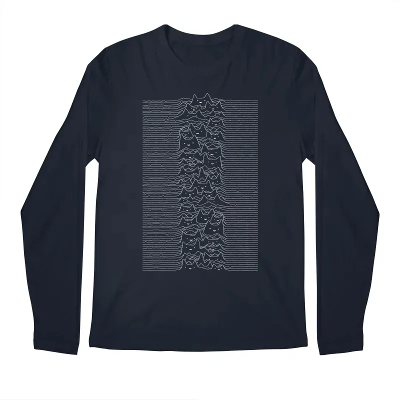 Men's Casual Artistic Wave Print Long-Sleeve Tee